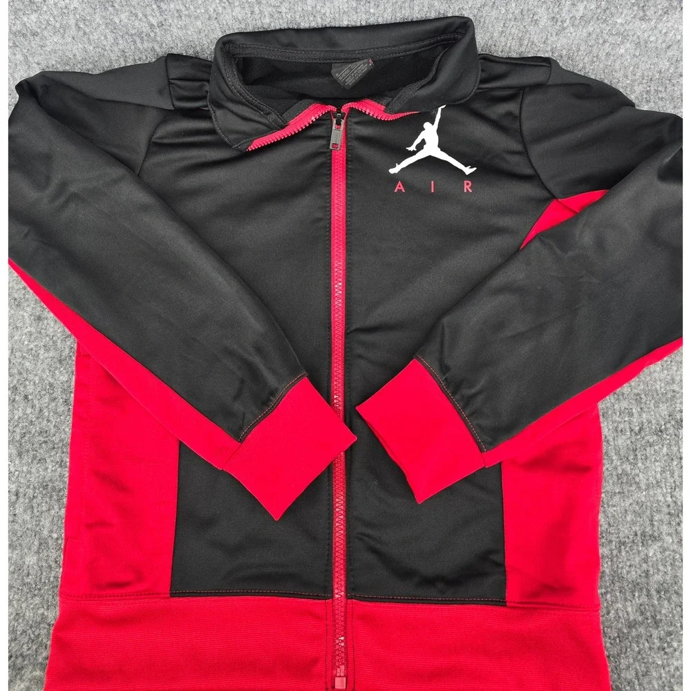 Lot of 2 Boys Full Zip Jackets Sz L 10-12 Black Red Gray Jordan Old Navy School